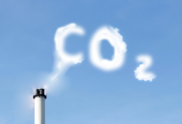 The image shows the CO2 written in the clouds.